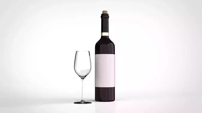 Wine glass and bottle