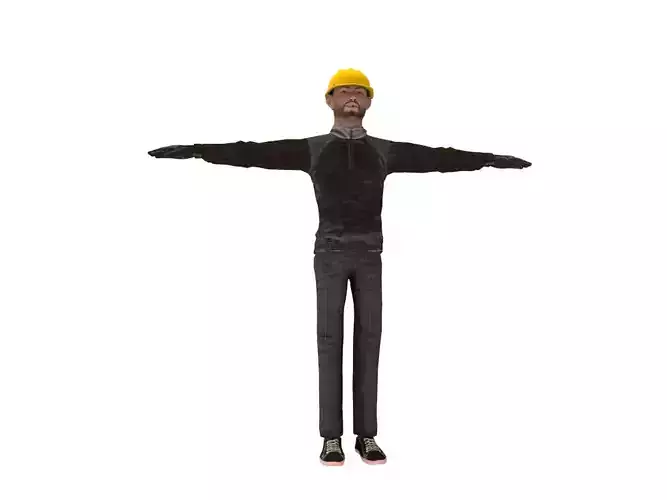 Low poly character construction worker