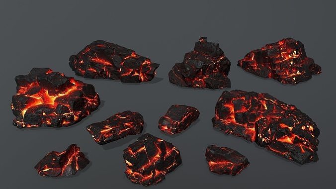 lava rocks Low-poly 3D model