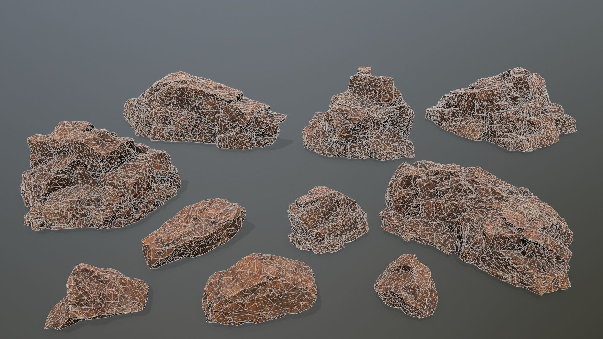 desert rocks Low-poly 3D model_25