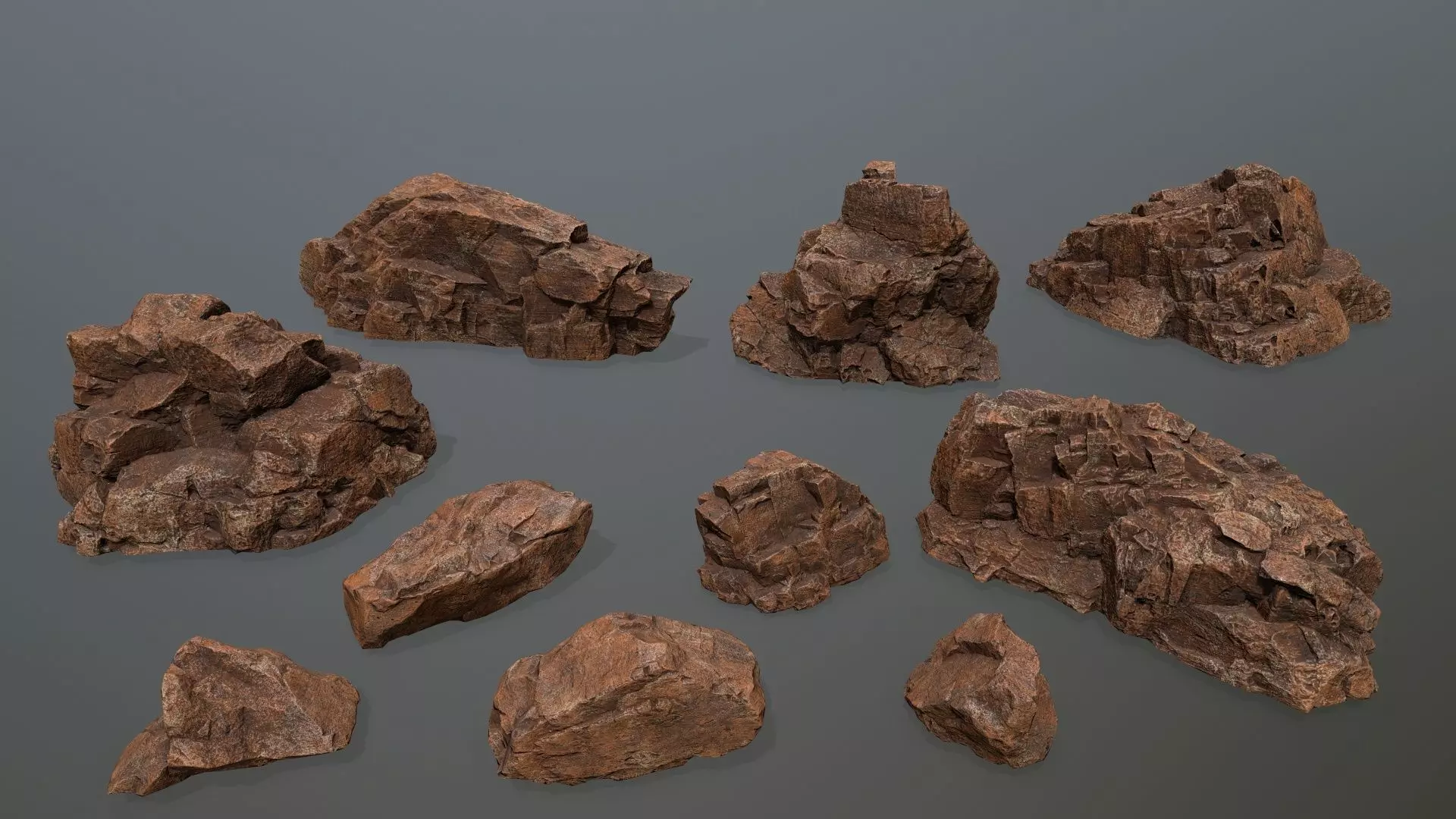 desert rocks Low-poly 3D model_0