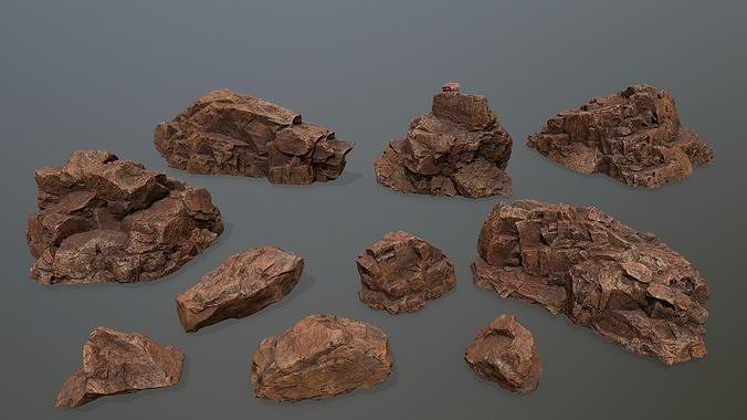 desert rocks Low-poly 3D model