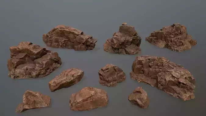 desert rocks Low-poly 3D model