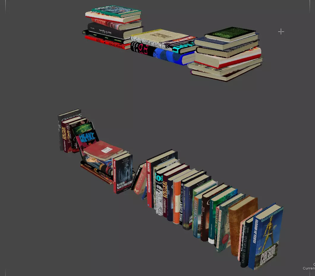 books collection stacked 3D model_0
