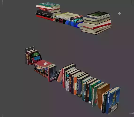 books collection stacked 3D model