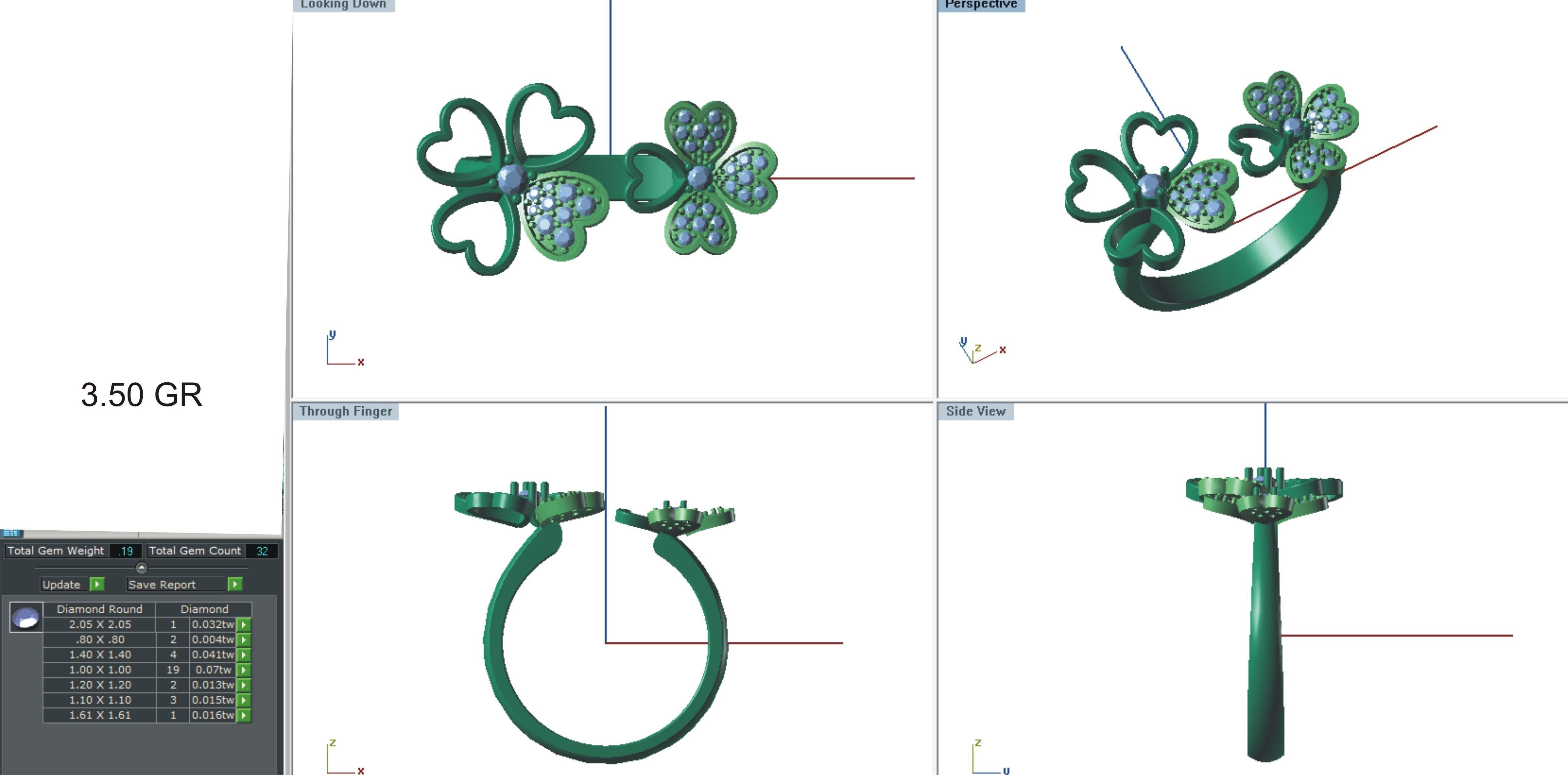 Women flower  ring 3dm stl render detail 3D print model 3D print model_1