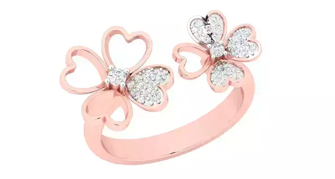 Women flower  ring 3dm stl render detail 3D print model 3D print model