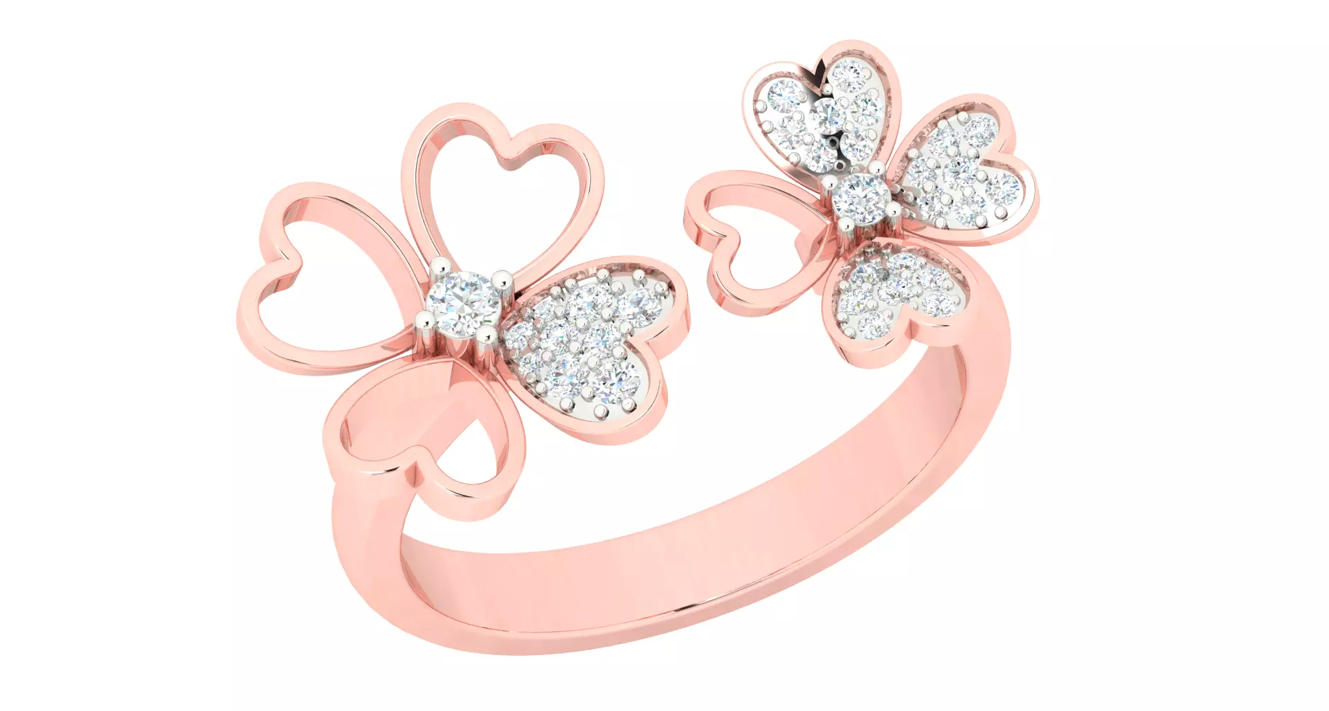 Women flower  ring 3dm stl render detail 3D print model 3D print model_0