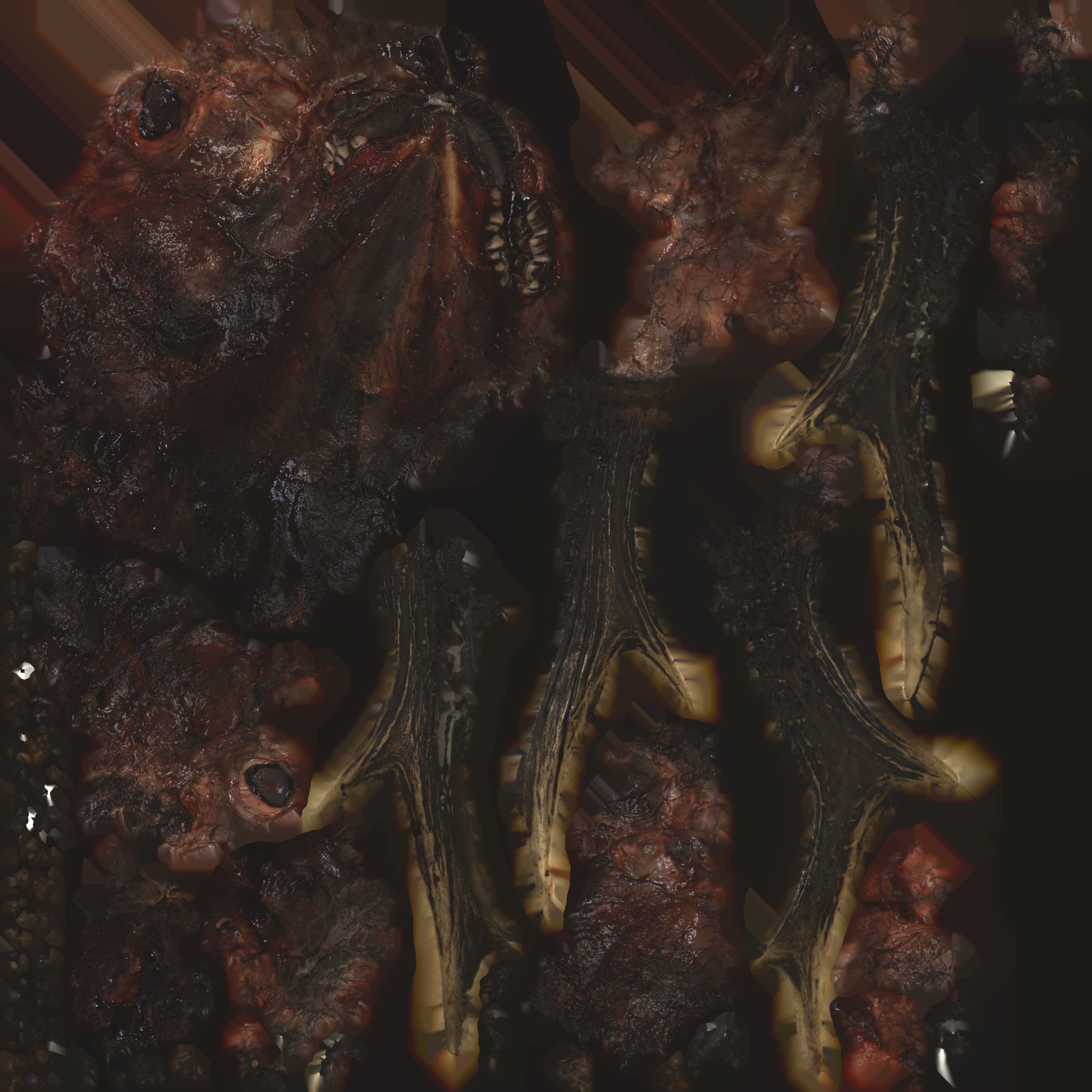 Skinned Deers Head High Detail Scan With Texture 3D model 3D model_9