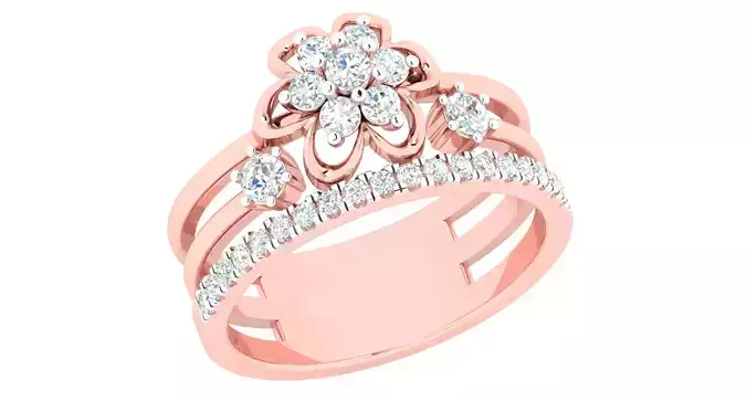 Women flower ring 3dm stl render detail 3D print model 3D print model