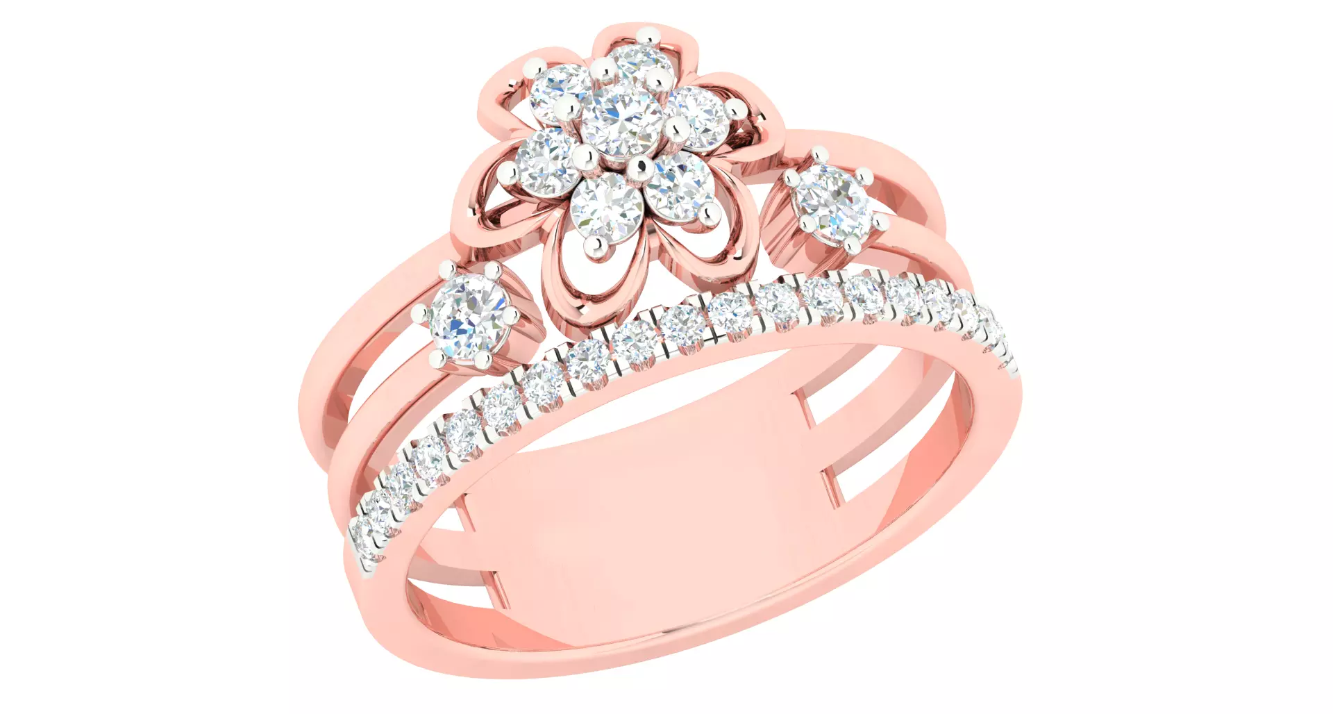 Women flower ring 3dm stl render detail 3D print model 3D print model_0