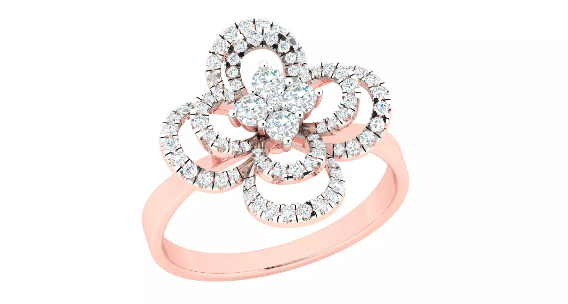 Women flower ring 3dm stl render detail 3D print model 3D print model_0