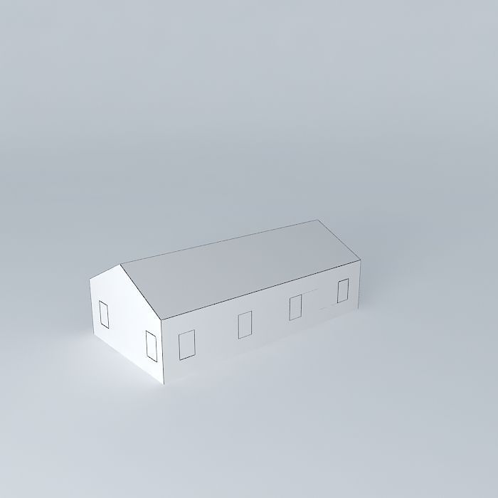 cabin building with roof Free 3D model_3