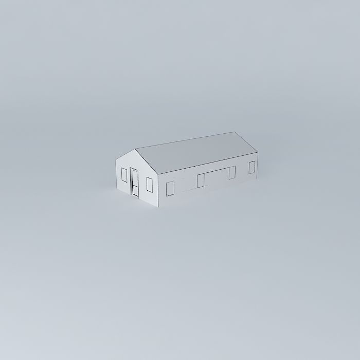 cabin building with roof Free 3D model_4