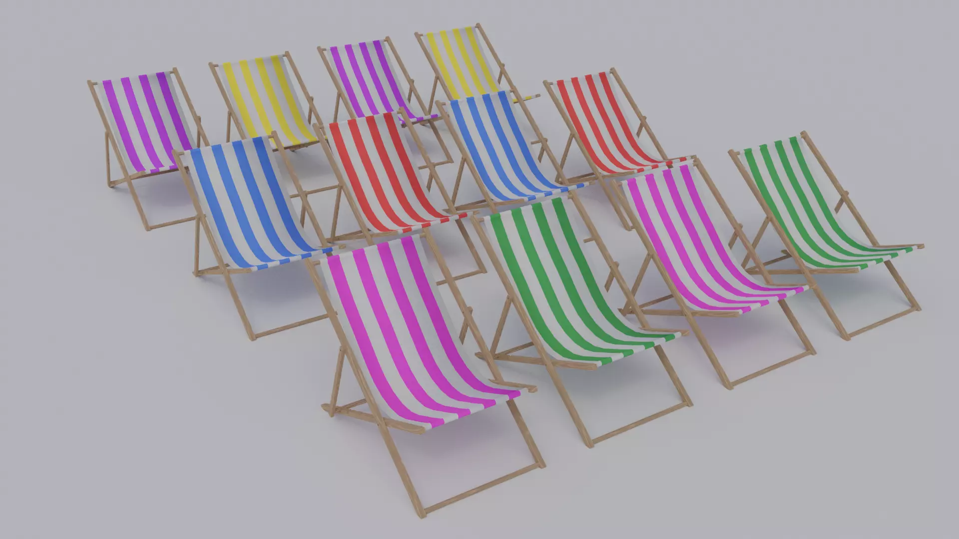 Deck Chair - Low Poly PBR Low-poly 3D model_0