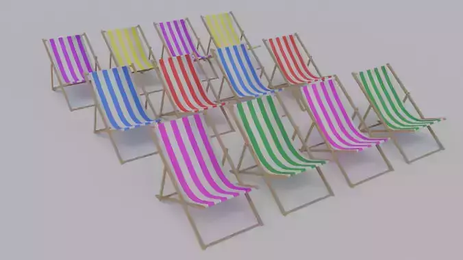 Deck Chair - Low Poly PBR