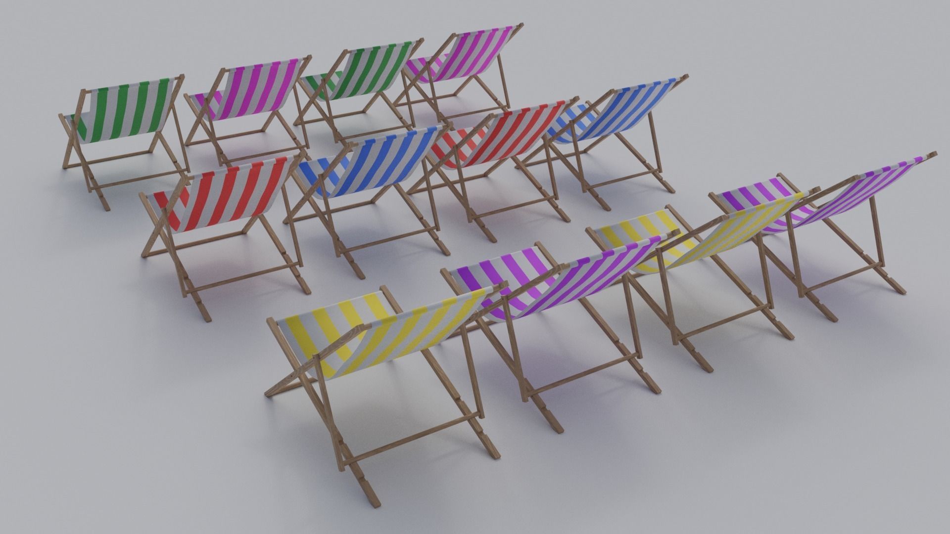 Deck Chair - Low Poly PBR Low-poly 3D model_1