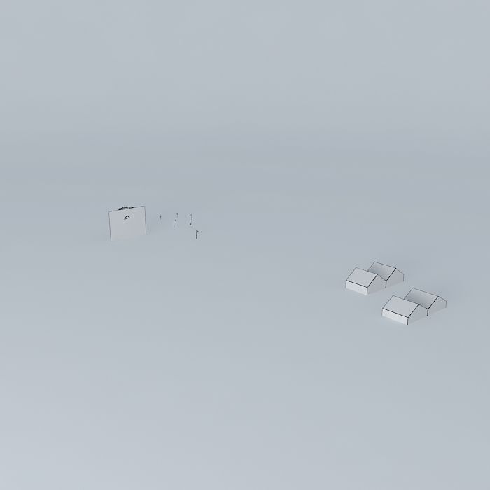 condos house in middle of snowy field Free 3D model_3