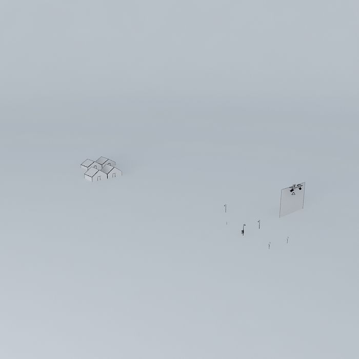 condos house in middle of snowy field Free 3D model_4