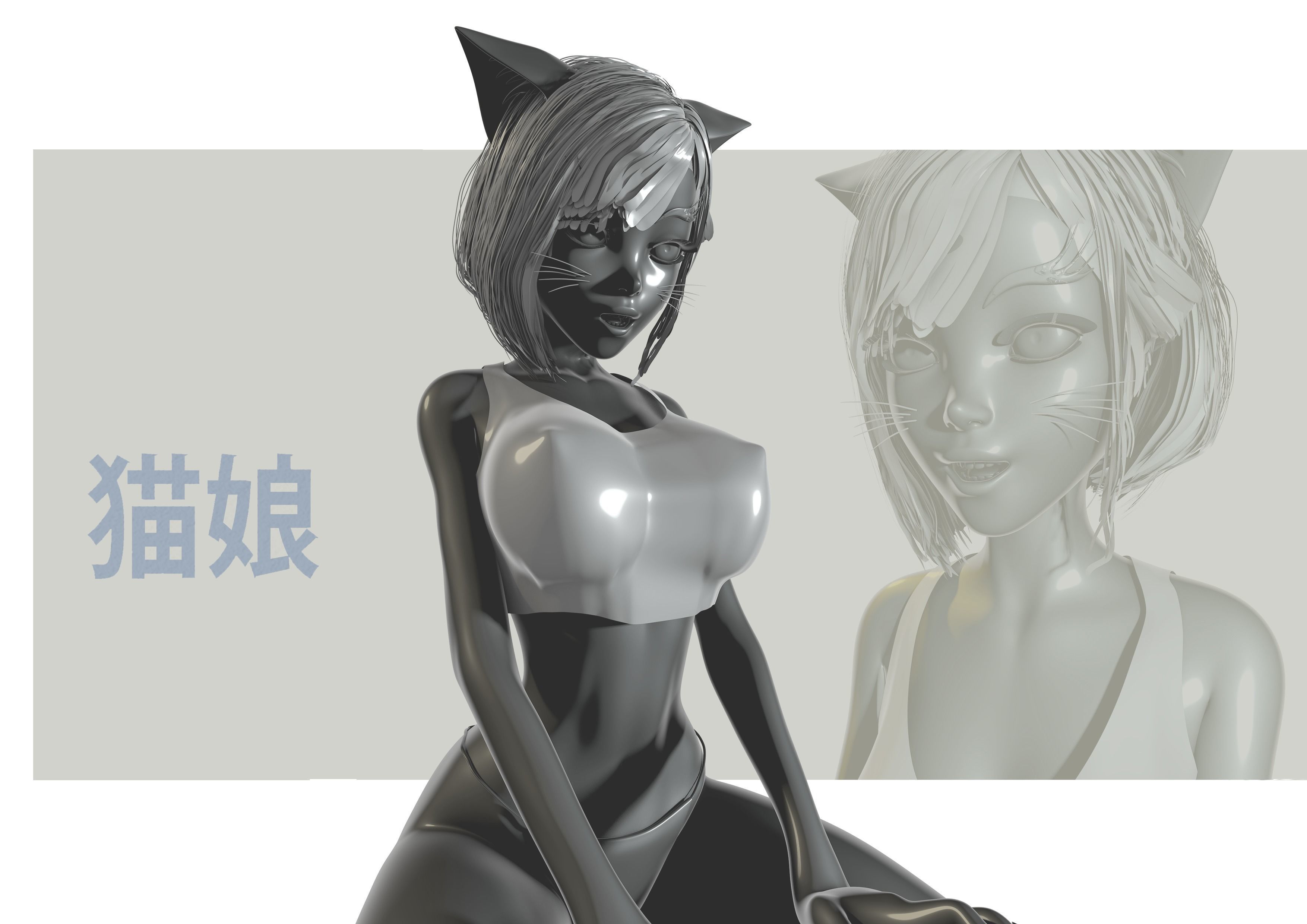 Cat Girl 3D model_1
