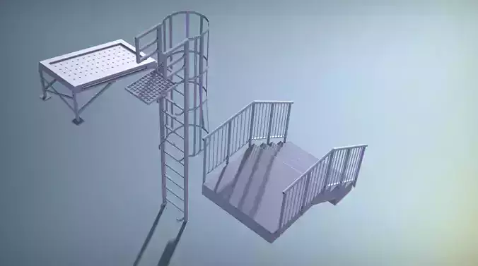 Basic industrial elements set Free 3D model