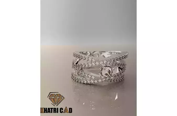 Spiral Ring with Gemstone 3D print model