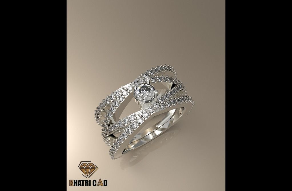 Spiral Ring with Gemstone 3D print model_8