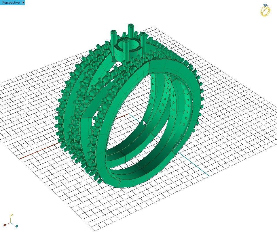 Spiral Ring with Gemstone 3D print model_5
