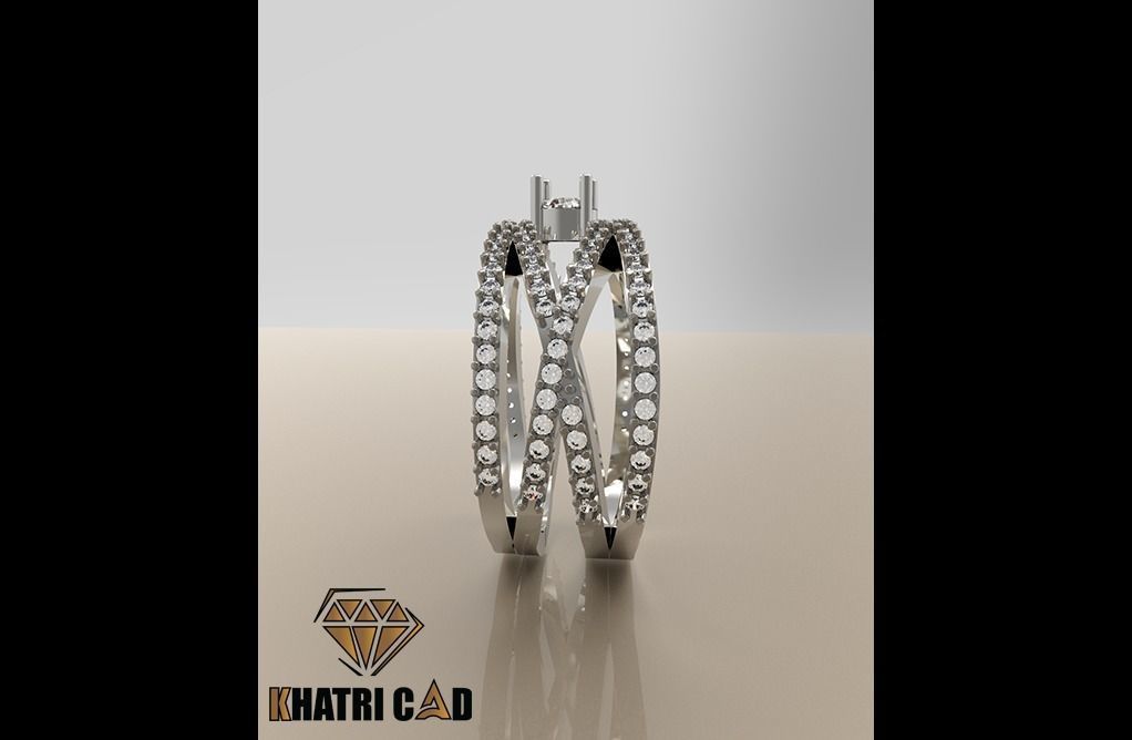 Spiral Ring with Gemstone 3D print model_7