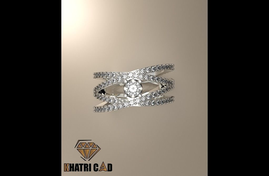 Spiral Ring with Gemstone 3D print model_6