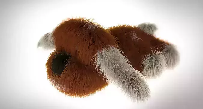 Fluffy dog - toy 3D model 