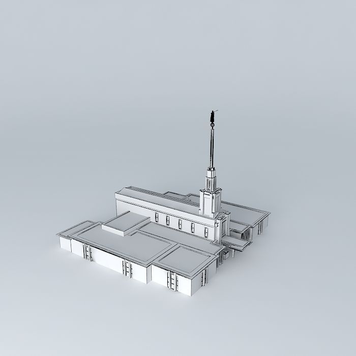 LDS, Templo Mormon, Santiago, Chile, 24 th, Operating temple. Free 3D model_3