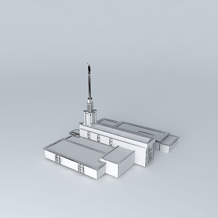 LDS, Templo Mormon, Santiago, Chile, 24 th, Operating temple. Free 3D model_4