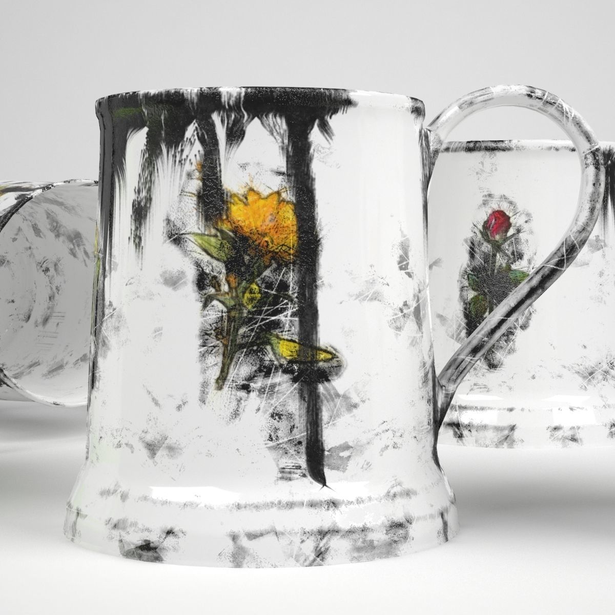 Cup with clean and dirty textures  3D model_2