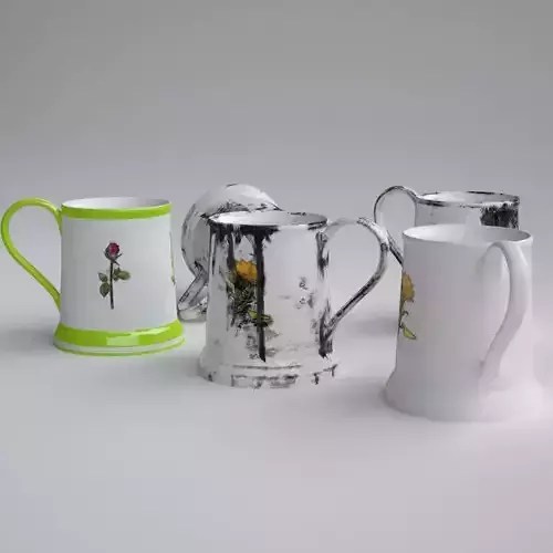 Cup with clean and dirty textures  3D model