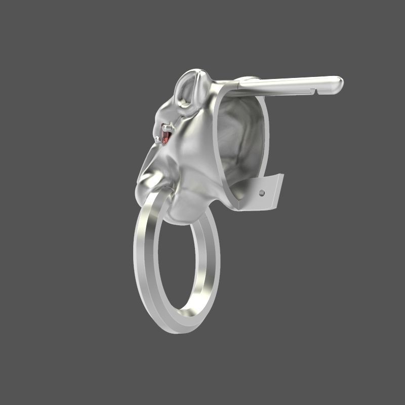 Women Earrings Panther 3dm stl 3D print model 3D print model_9