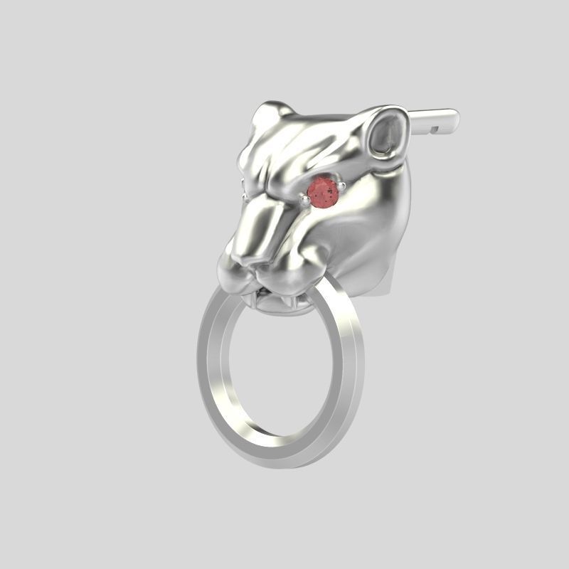 Women Earrings Panther 3dm stl 3D print model 3D print model_5