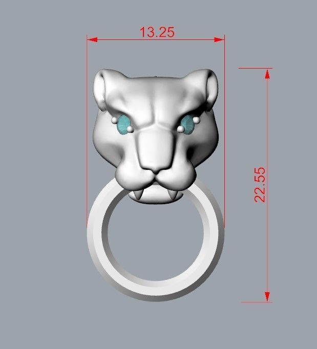 Women Earrings Panther 3dm stl 3D print model 3D print model_27