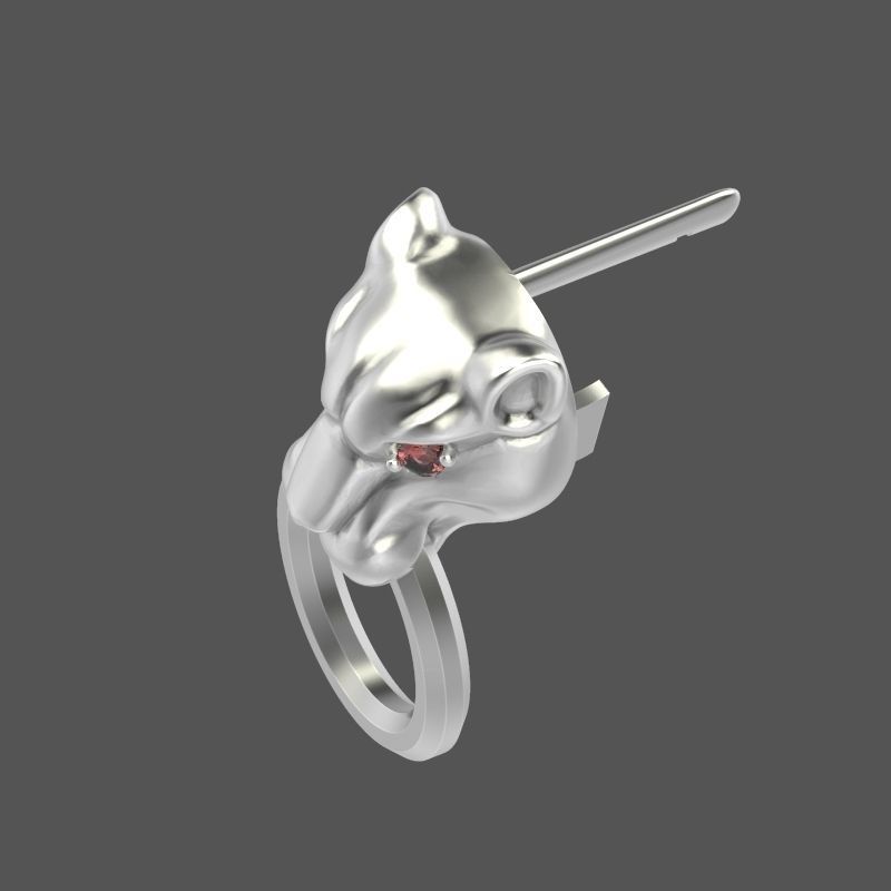 Women Earrings Panther 3dm stl 3D print model 3D print model_25