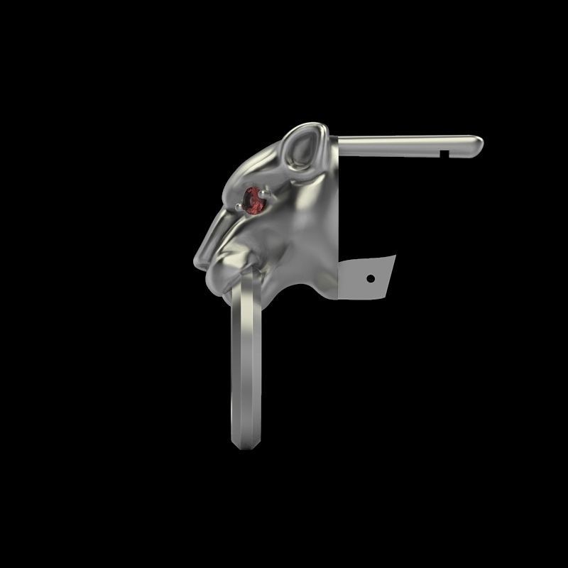 Women Earrings Panther 3dm stl 3D print model 3D print model_6