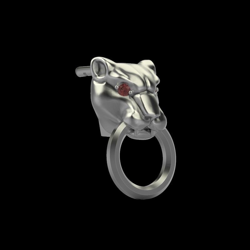 Women Earrings Panther 3dm stl 3D print model 3D print model_8