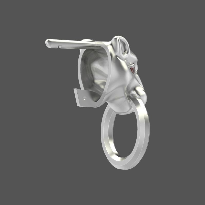 Women Earrings Panther 3dm stl 3D print model 3D print model_13