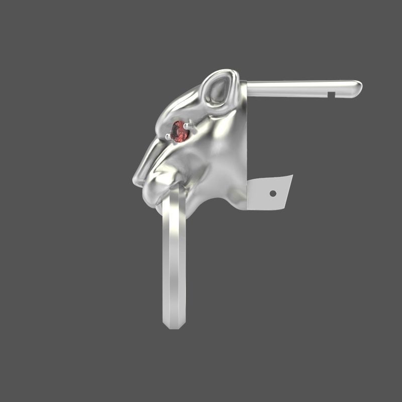 Women Earrings Panther 3dm stl 3D print model 3D print model_7