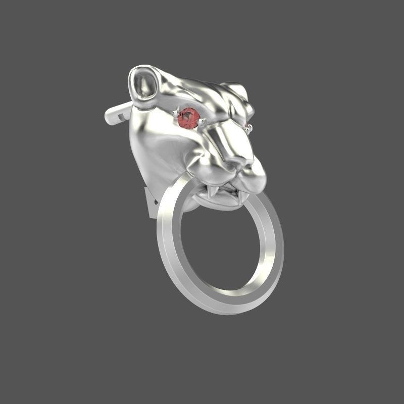 Women Earrings Panther 3dm stl 3D print model 3D print model_19