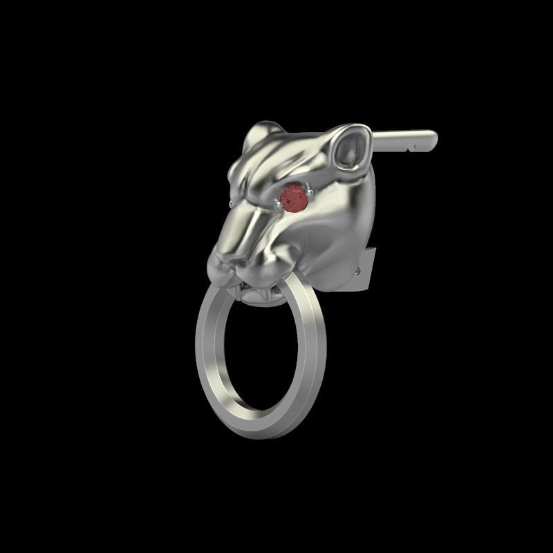 Women Earrings Panther 3dm stl 3D print model 3D print model_4