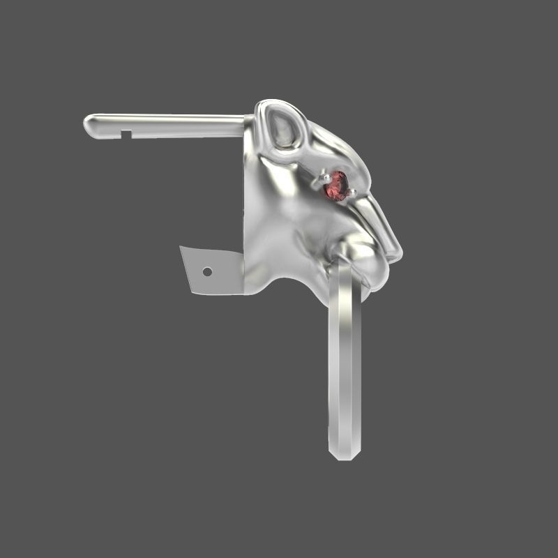 Women Earrings Panther 3dm stl 3D print model 3D print model_15