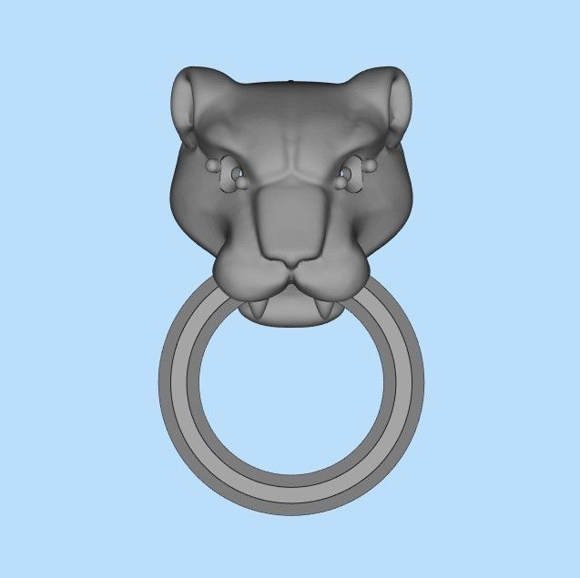Women Earrings Panther 3dm stl 3D print model 3D print model_34