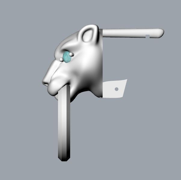 Women Earrings Panther 3dm stl 3D print model 3D print model_28