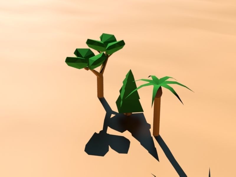 Tree Bush and Rock Environment Pack CARTOON Low-poly 3D model_2