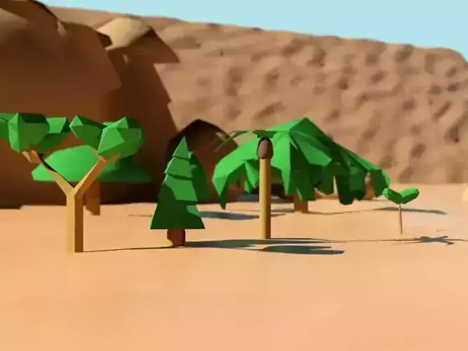 Tree Bush and Rock Environment Pack CARTOON